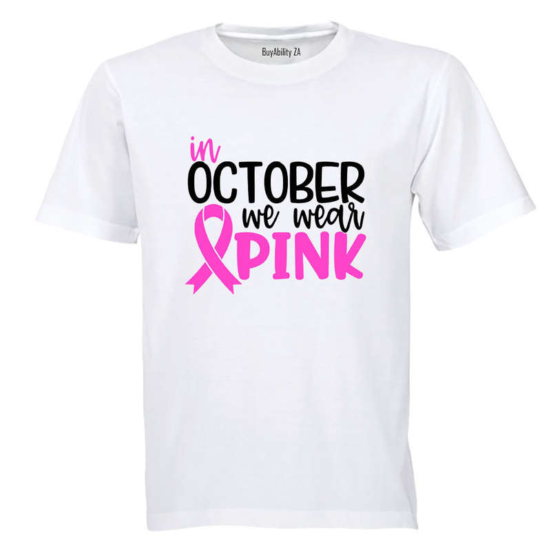 October - We Wear Pink - Adults - T-Shirt