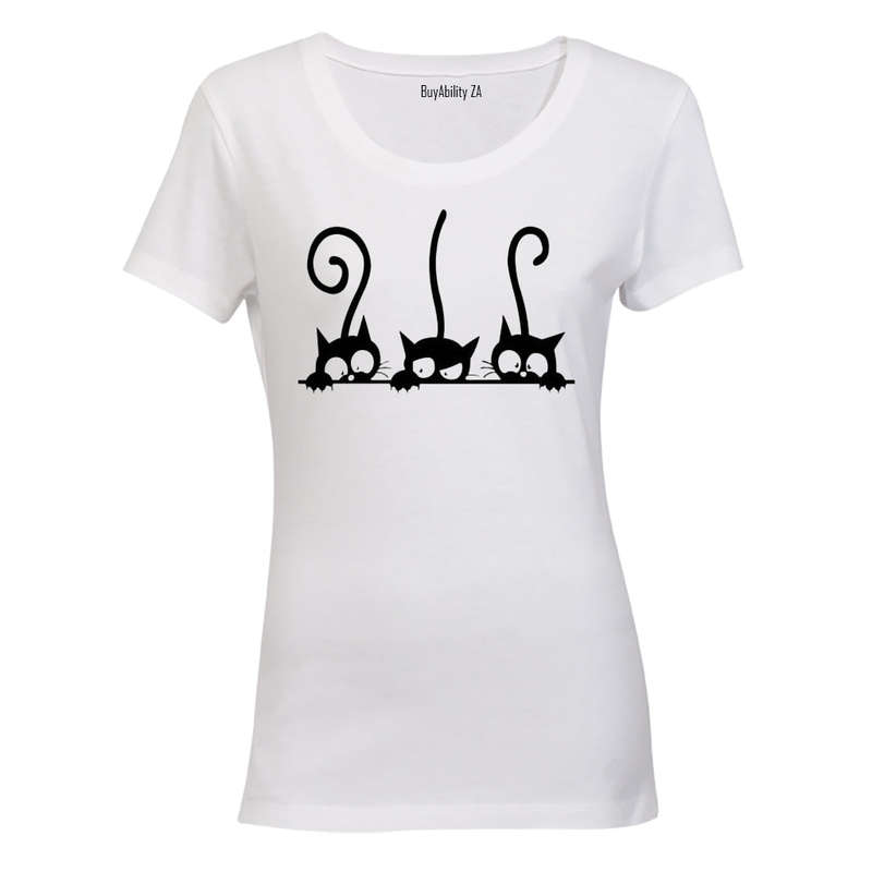 Peeking Cats - Ladies - T-Shirt