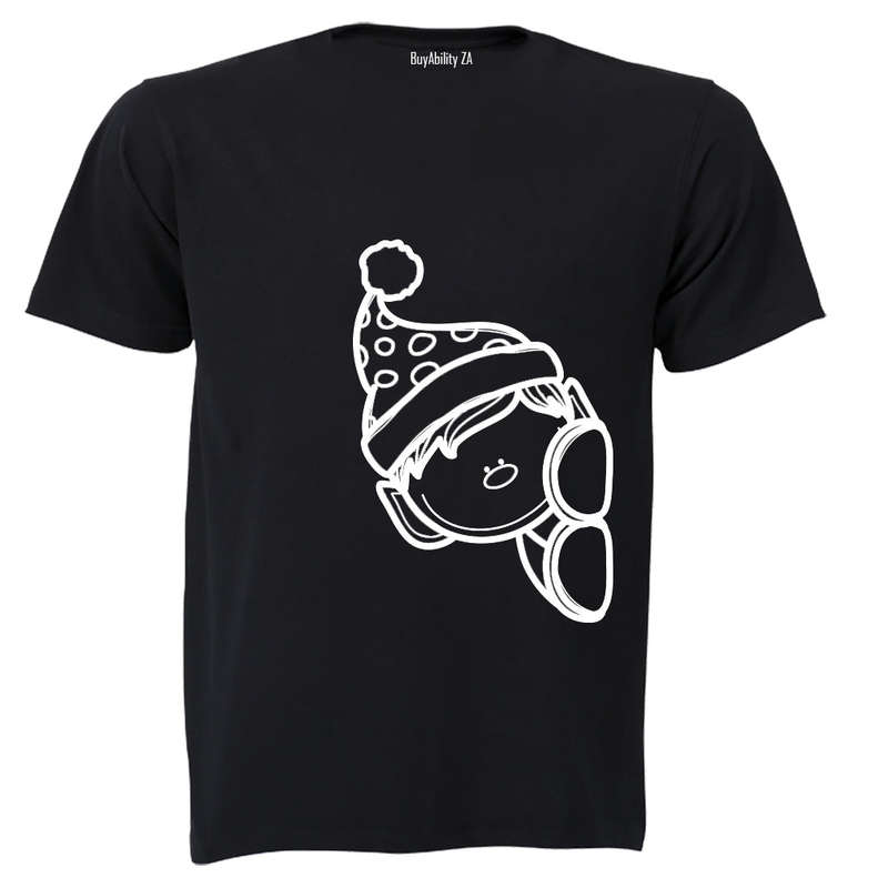 Peeking Christmas Elf - Adults - T-Shirt