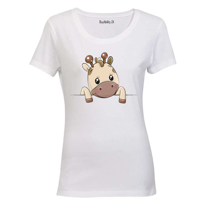 Peeking Giraffe - Ladies - T-Shirt