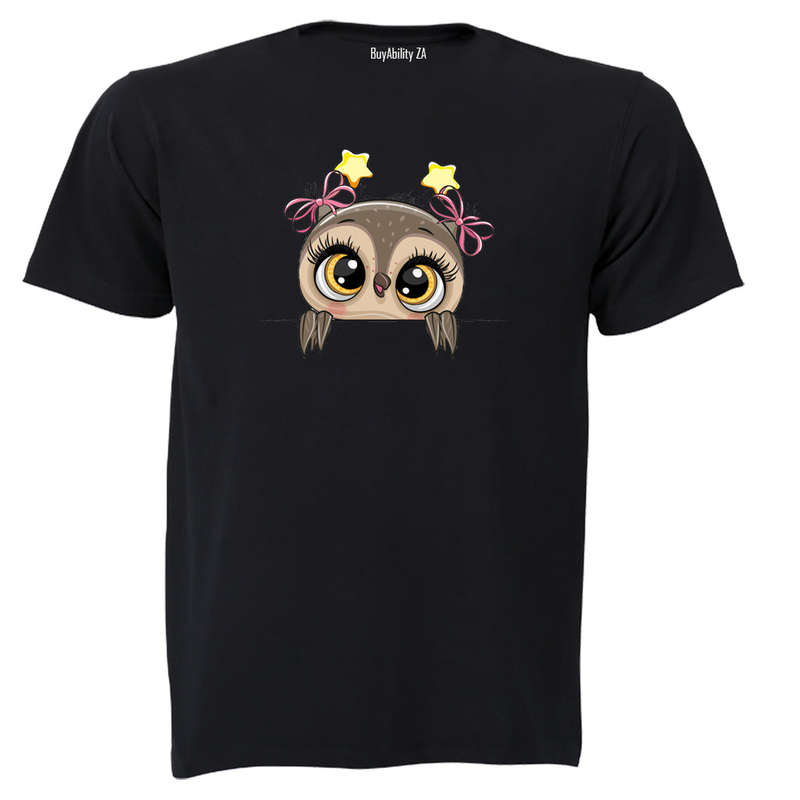 Peeking Owl- Stars - Kids T-Shirt
