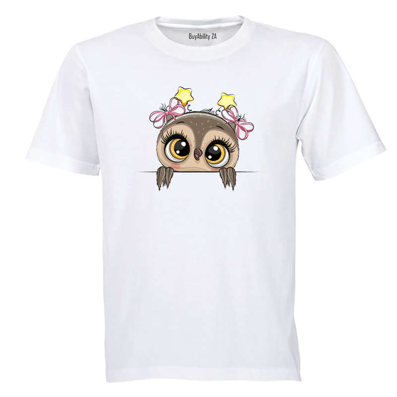 Peeking Owl- Stars - Kids T-Shirt
