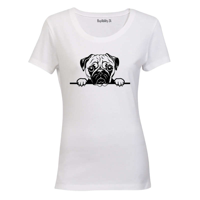 Peeking Pug - Ladies - T-Shirt