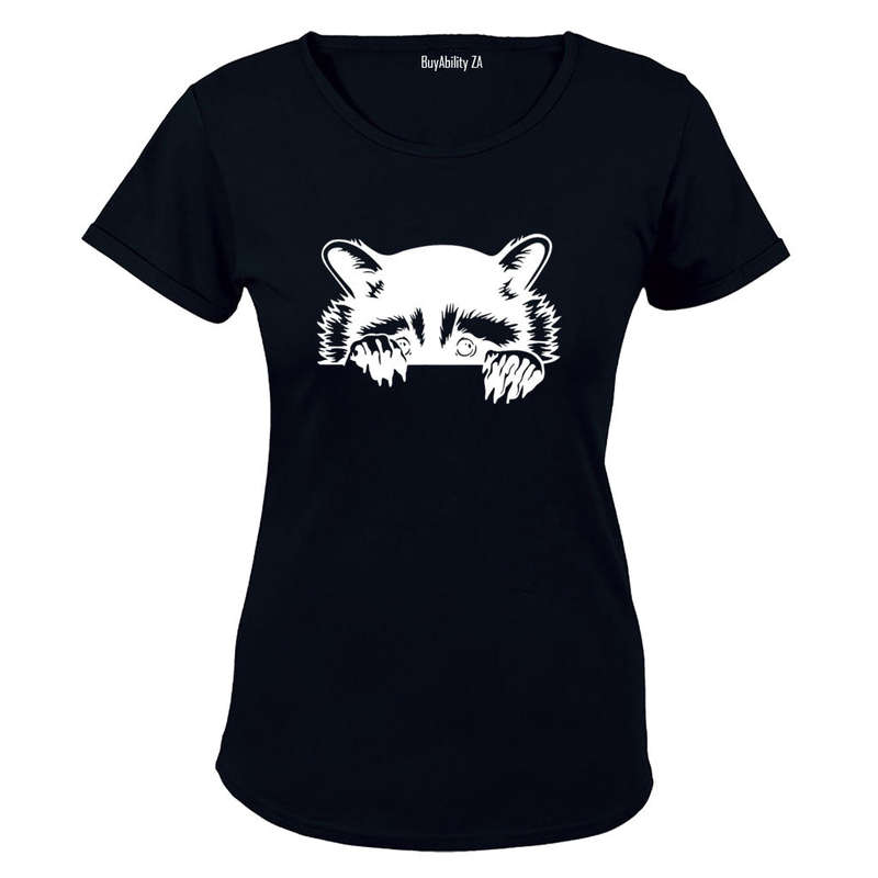 Peeking Racoon - Ladies - T-Shirt