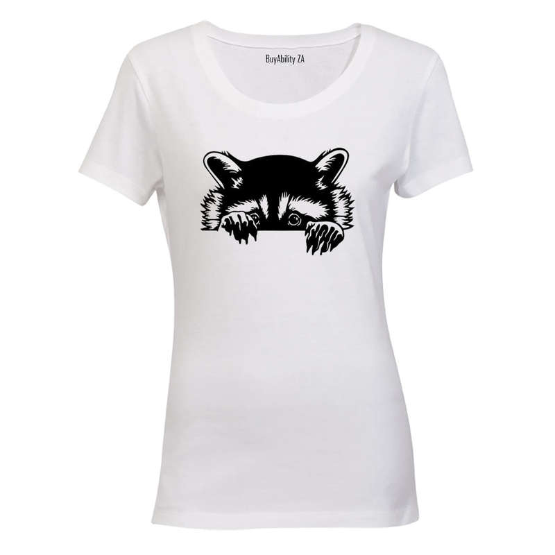 Peeking Racoon - Ladies - T-Shirt