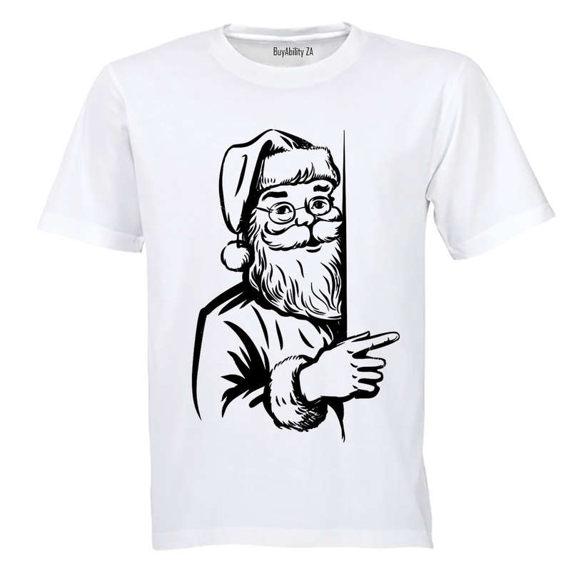Peeking Santa - Christmas - Kids T-Shirt