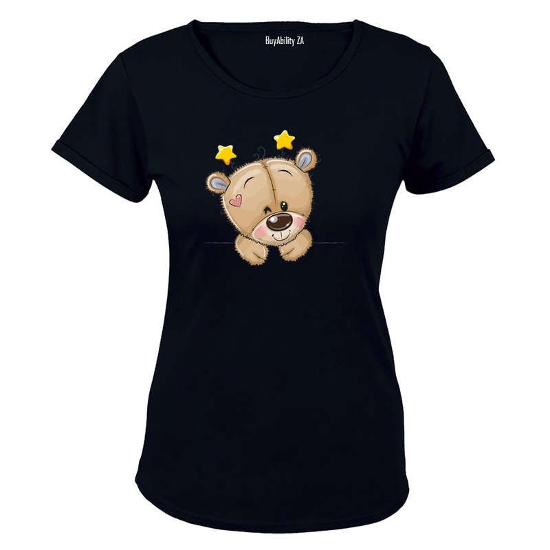 Peeking Teddy - Stars - Ladies - T-Shirt