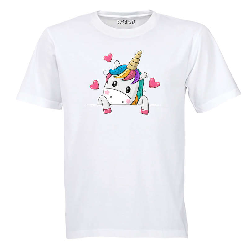 Peeking Unicorn - Kids T-Shirt