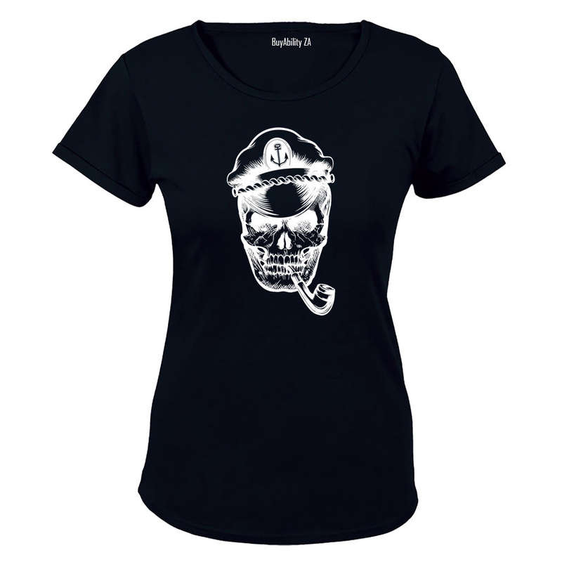 Pipe Skull Captain - Halloween - Ladies - T-Shirt