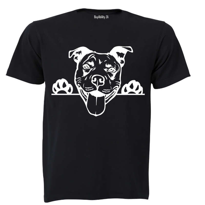 Pitbull - Peeking Dog - Adults - T-Shirt