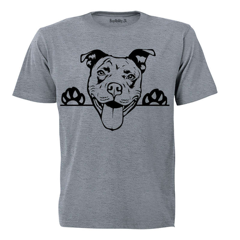 Pitbull - Peeking Dog - Adults - T-Shirt