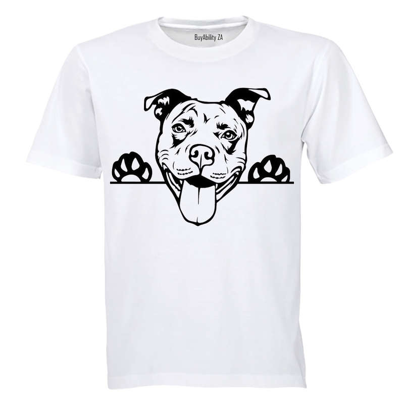 Pitbull - Peeking Dog - Adults - T-Shirt