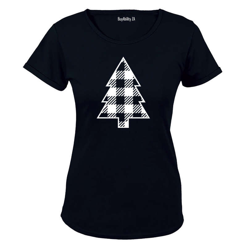 Plaid Christmas Tree - Ladies - T-Shirt