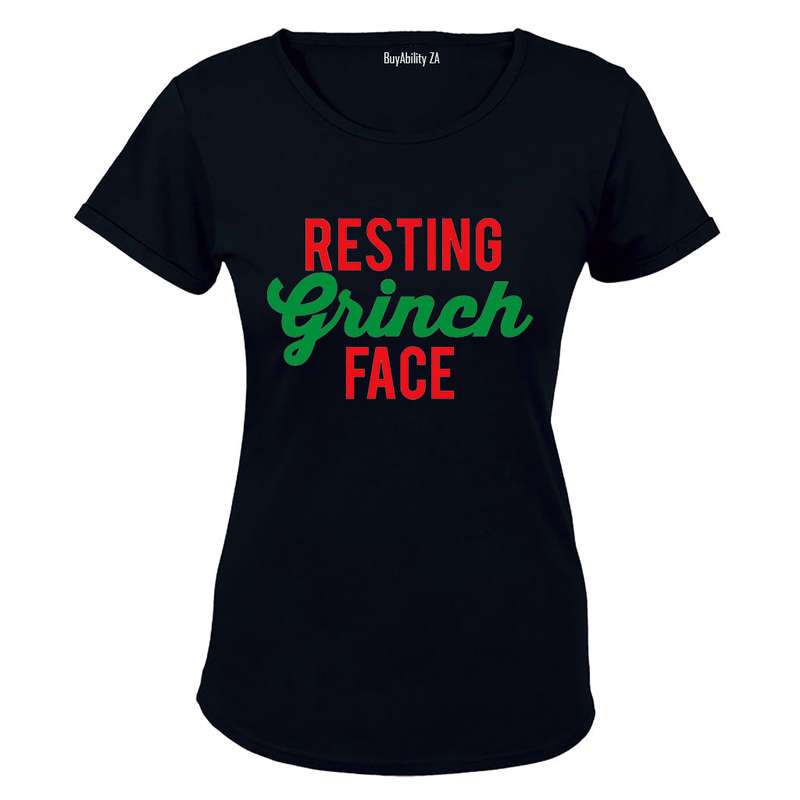 Resting Grinch Face - Christmas - Ladies - T-Shirt