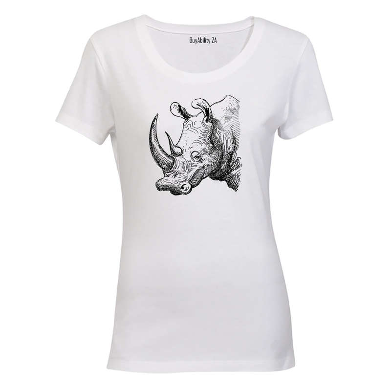 Rhino Sketch - Ladies - T-Shirt
