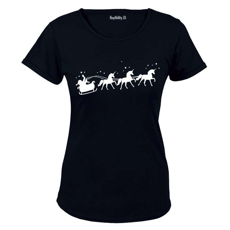Santa's Unicorn Reindeers - Christmas - Ladies - T-Shirt