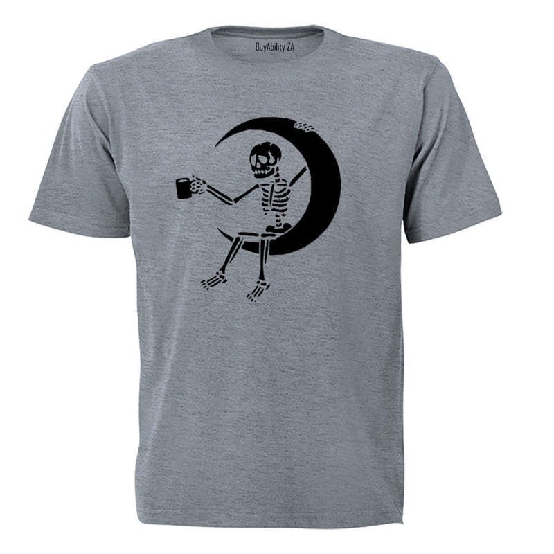 Skeleton On The Moon - Halloween - Adults - T-Shirt