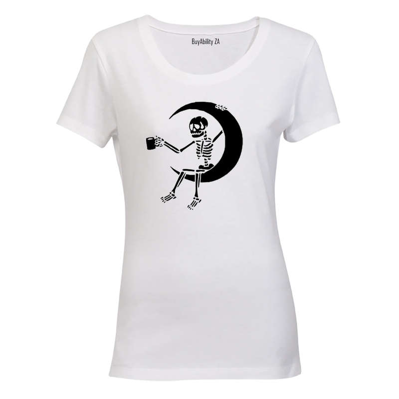 Skeleton On The Moon - Halloween - Ladies - T-Shirt