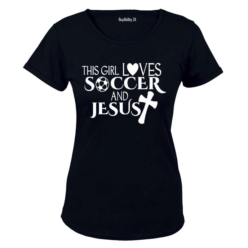 This Girl Loves Soccer & Jesus - Ladies - T-Shirt