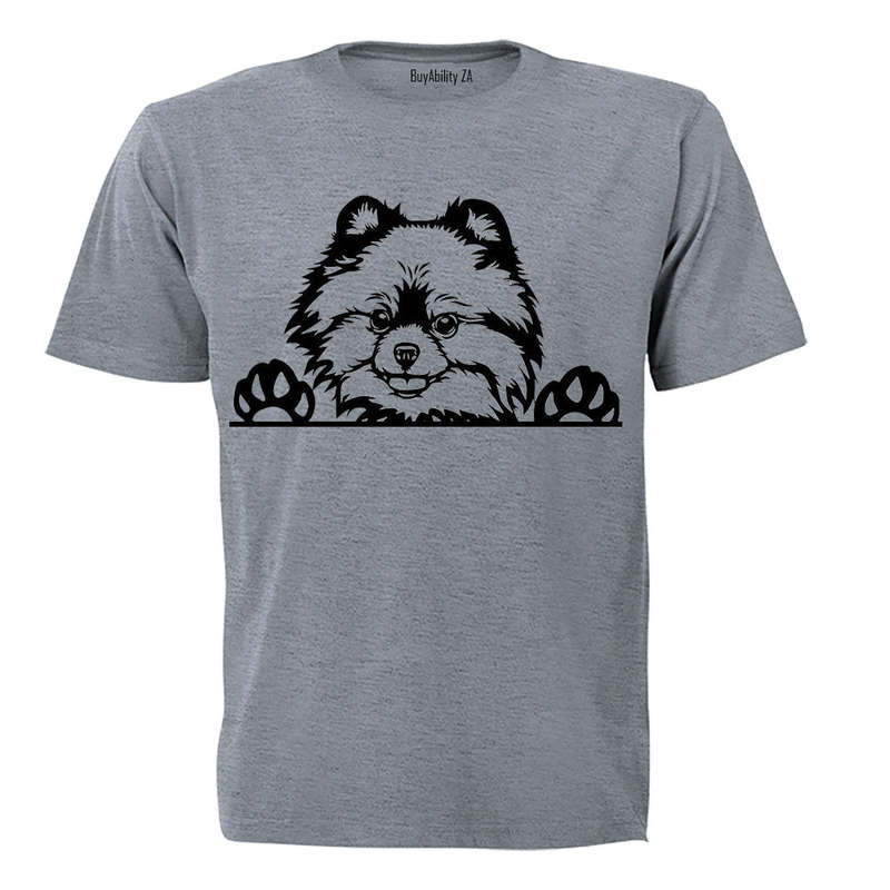 Toy Pomeranian - Peeking Dog - Adults - T-Shirt