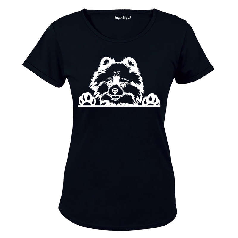 Toy Pomeranian - Peeking Dog - Ladies - T-Shirt