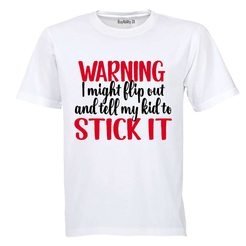 Warning, I Might Flip Out - Adults - T-Shirt