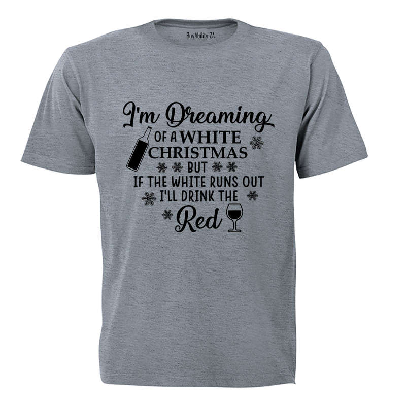 White Christmas - Wine - Adults - T-Shirt
