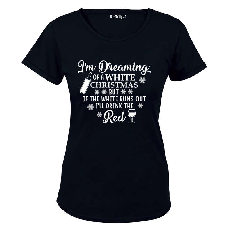 White Christmas - Wine - Ladies - T-Shirt