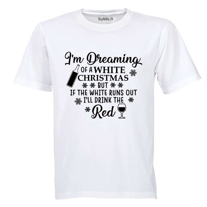 White Christmas - Wine - Adults - T-Shirt