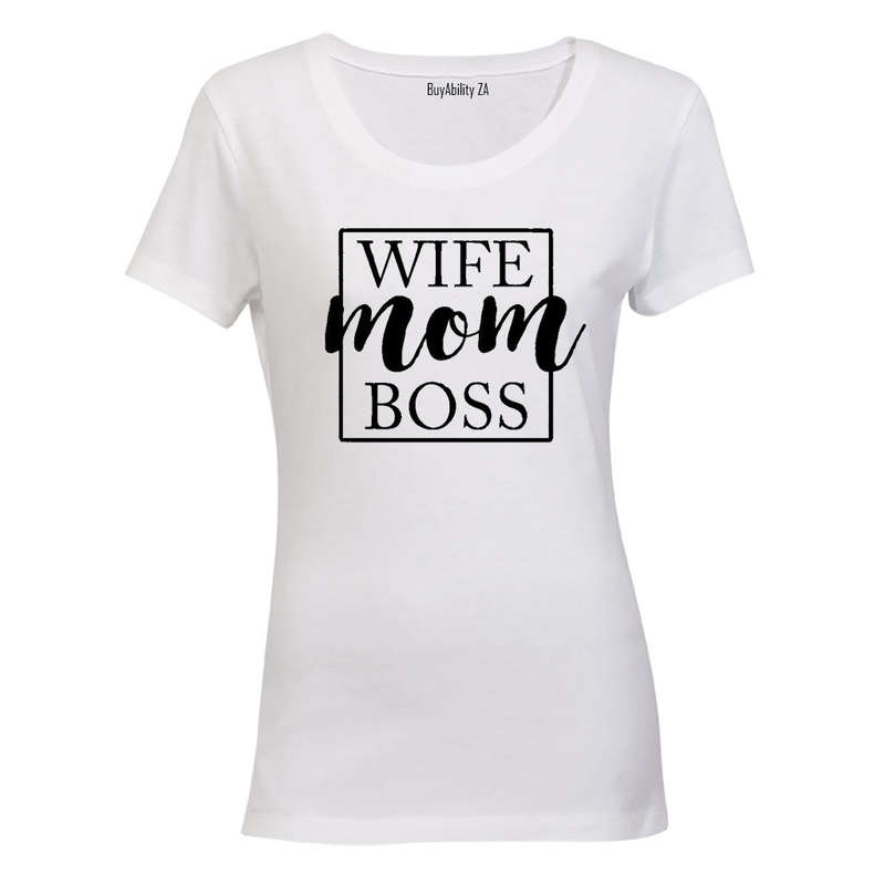 Wife. Mom. Boss - Square - Ladies - T-Shirt