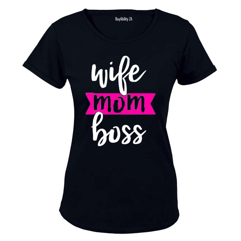 Wife Mom Boss - Pink - Ladies - T-Shirt