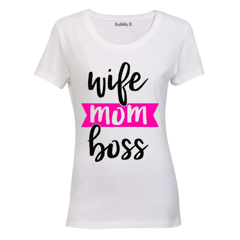 Wife Mom Boss - Pink - Ladies - T-Shirt