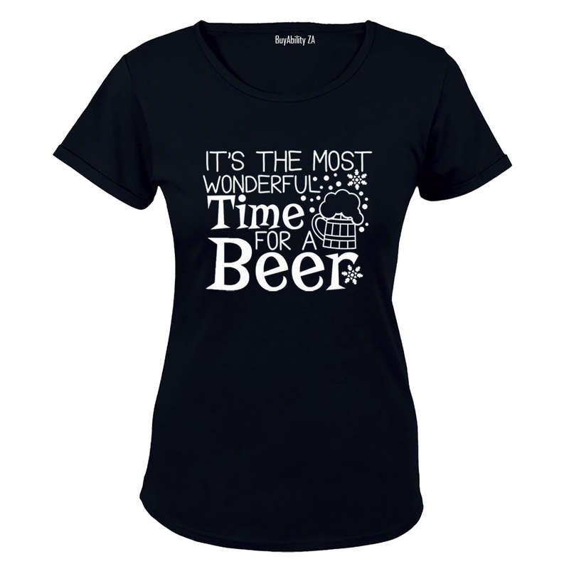 Wonderful Time For a Beer - Christmas - Ladies - T-Shirt