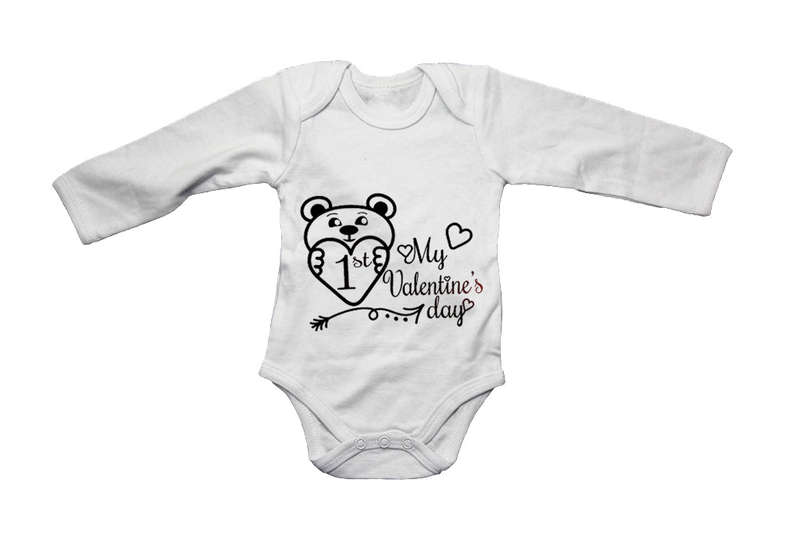 1st Valentines Day - Teddy - Baby Grow