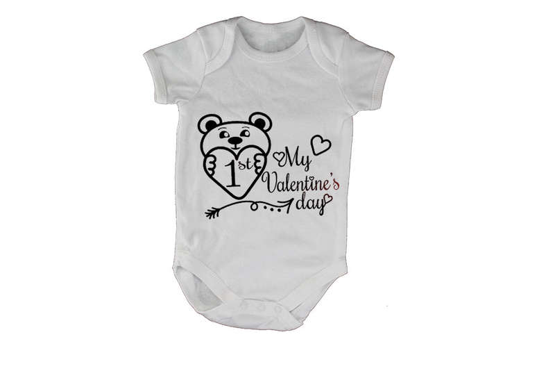 1st Valentines Day - Teddy - Baby Grow