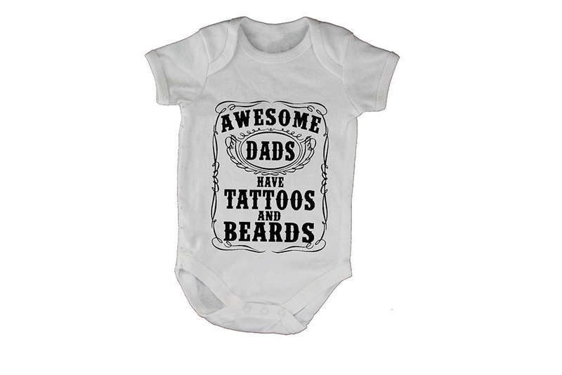 Awesome Dads have Tattoos & Beards! - Baby Grow