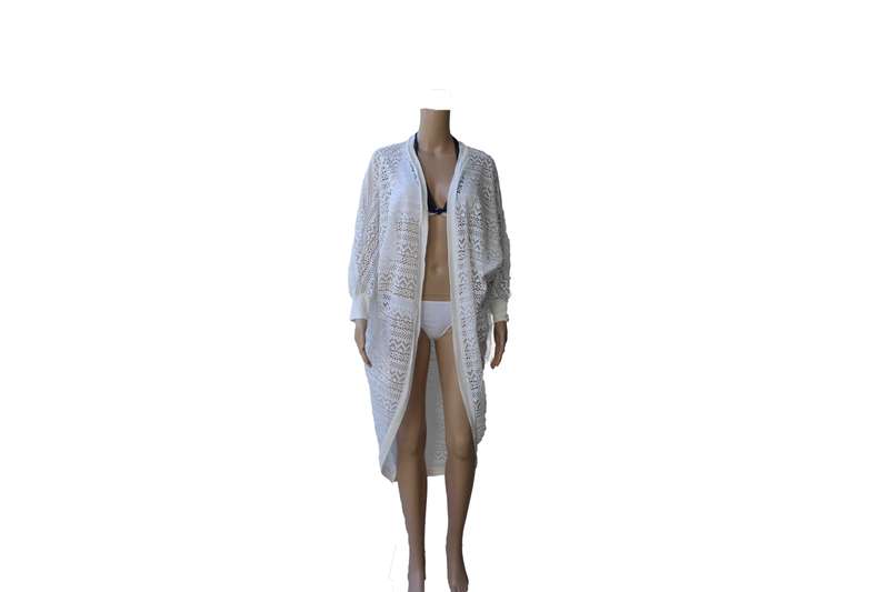 Long White Beach Throw Over