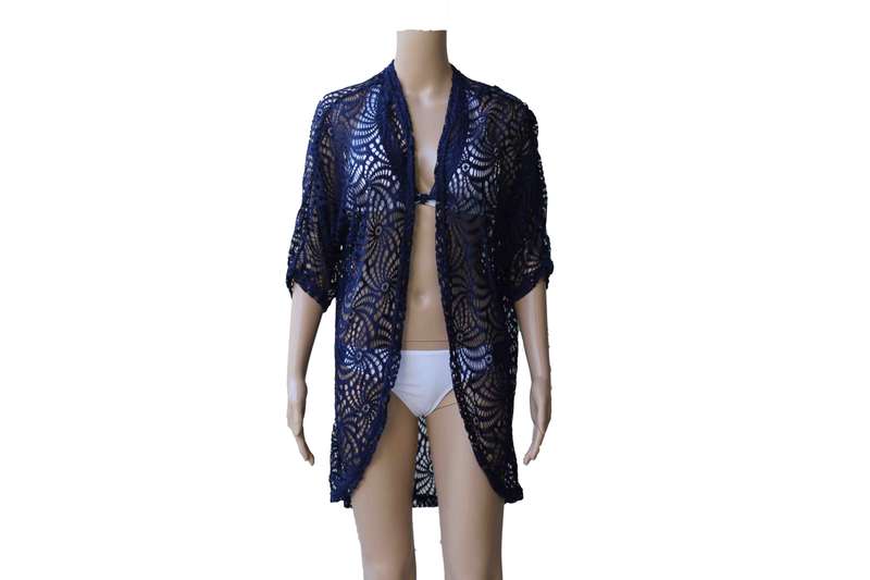 Medium Length Navy Blue Beach Throw Over
