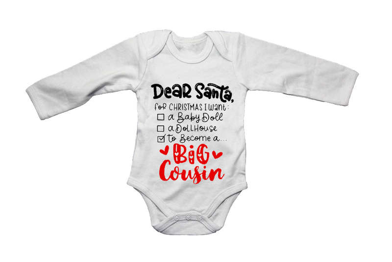 Become A Big Cousin - Christmas - Baby Grow