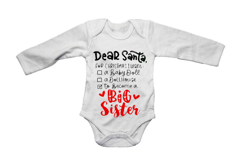 Become A Big Sister - Christmas - Baby Grow