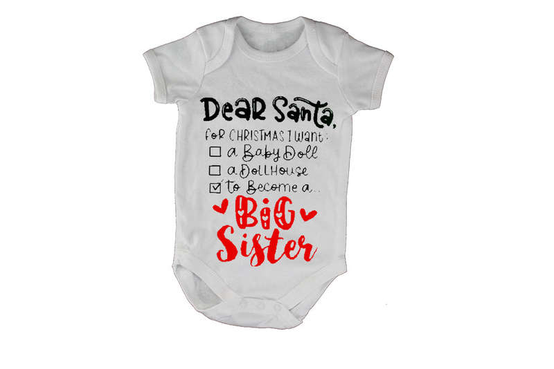 Become A Big Sister - Christmas - Baby Grow