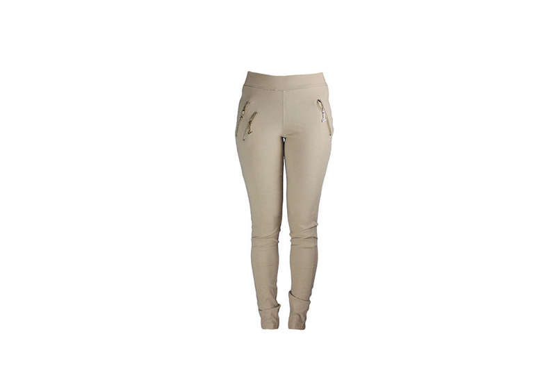 Ladies Long Beige Stretch Pants - XXL