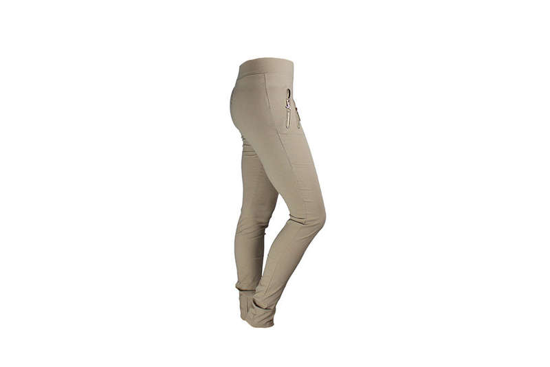 Ladies Long Beige Stretch Pants - XXL