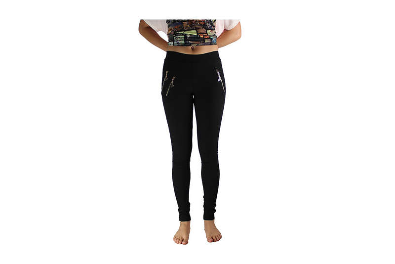 Ladies Long Black Stretch Pants - XXL