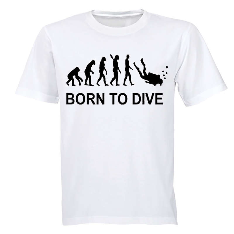 Born to Dive - Adults - T-Shirt - L / White / Short