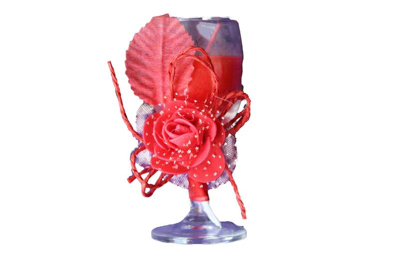 Mini Wine Glass Scented Candles, Red with Cherry Aroma