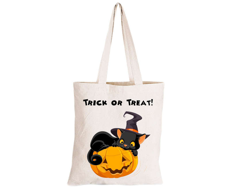Cat on a Pumpkin - Eco-Cotton Trick or Treat Bag