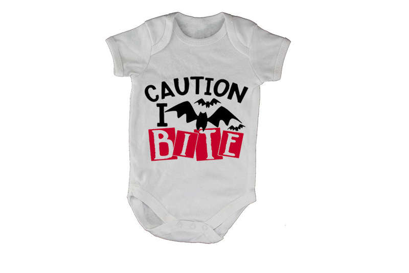 Caution, I Bite - Halloween - Baby Grow
