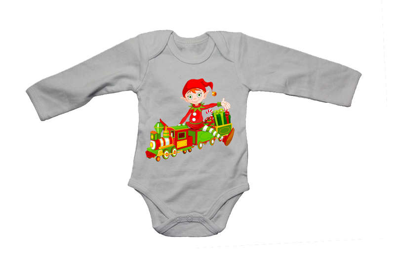 Christmas Elf - Train - Baby Grow