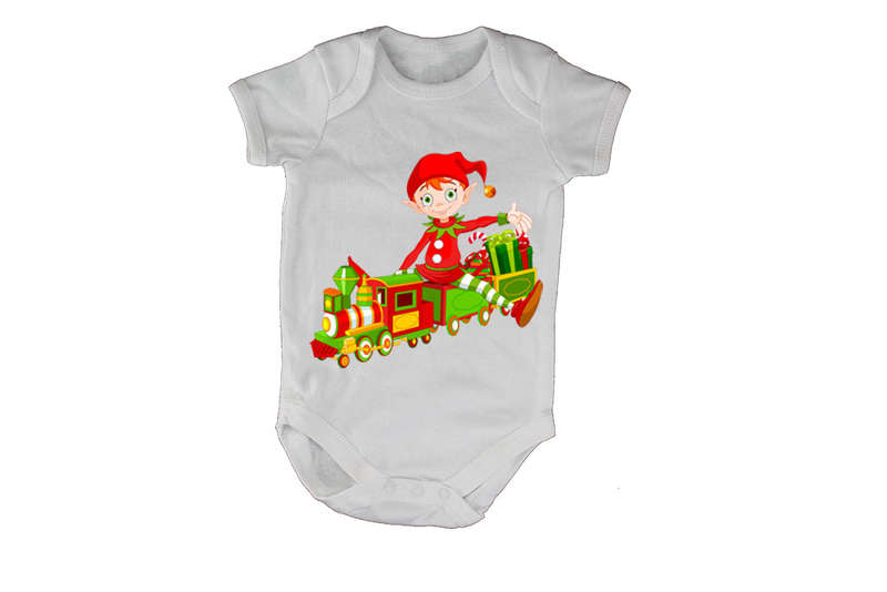 Christmas Elf - Train - Baby Grow